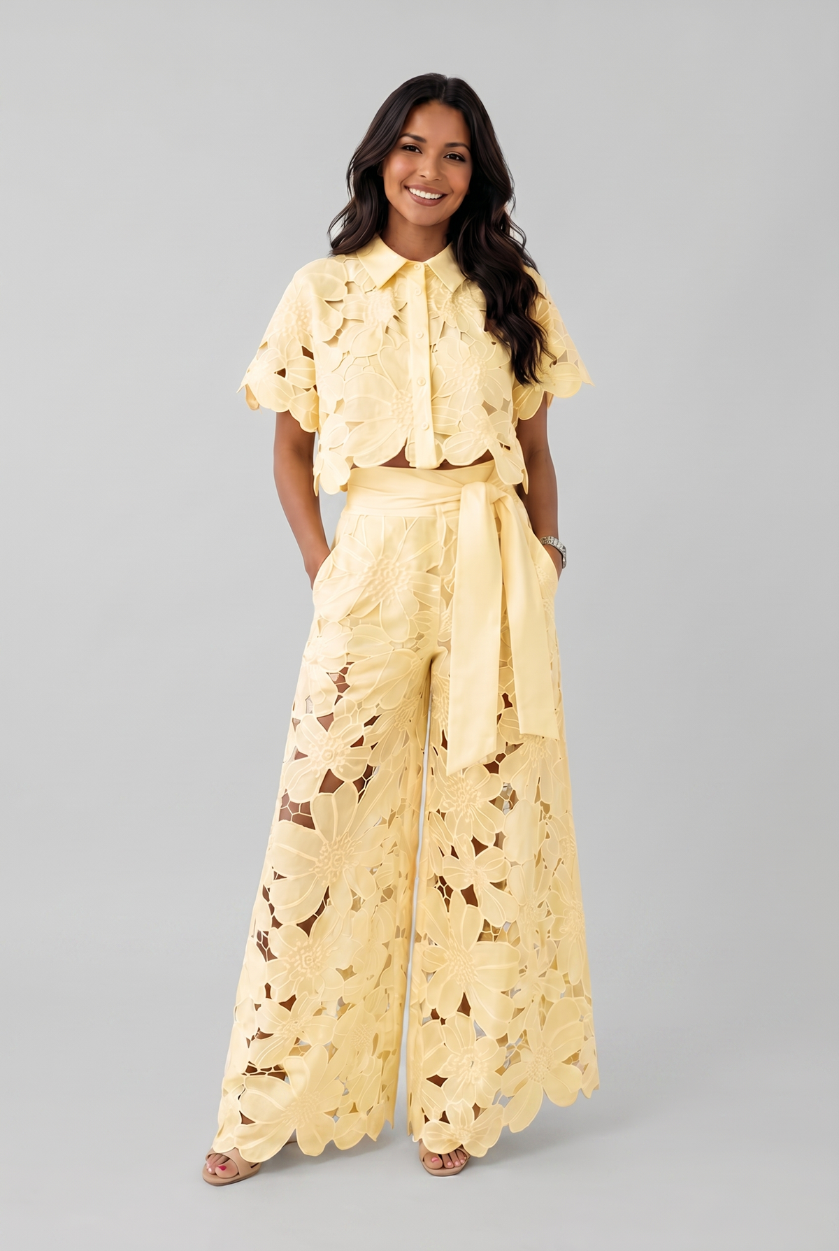 Isabela | Conjunto de encaje calado estilo retro