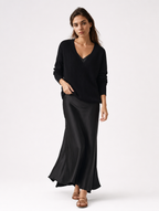 Velmira | Vestido satinado con jersey a juego