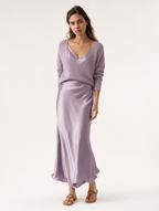 Velmira | Vestido satinado con jersey a juego