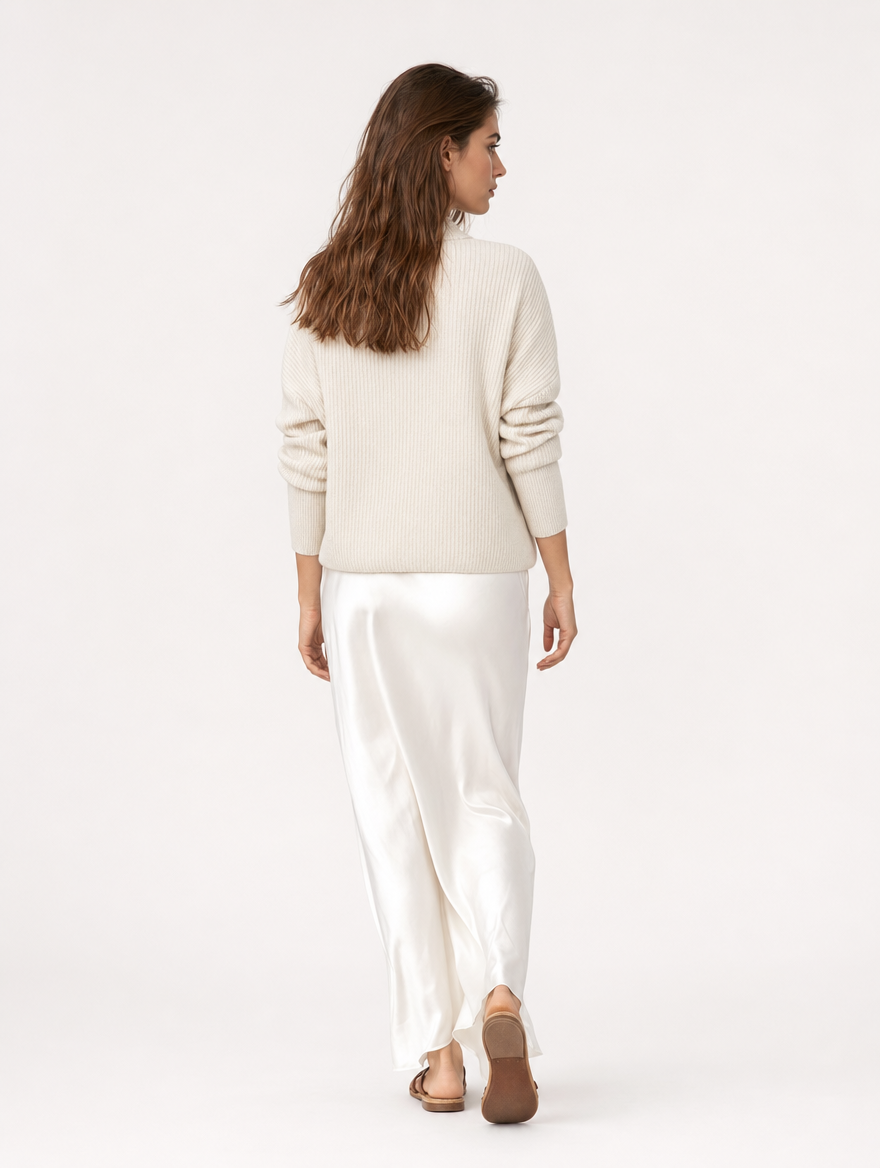 Velmira | Vestido satinado con jersey a juego