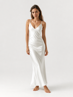 Velmira | Vestido satinado con jersey a juego