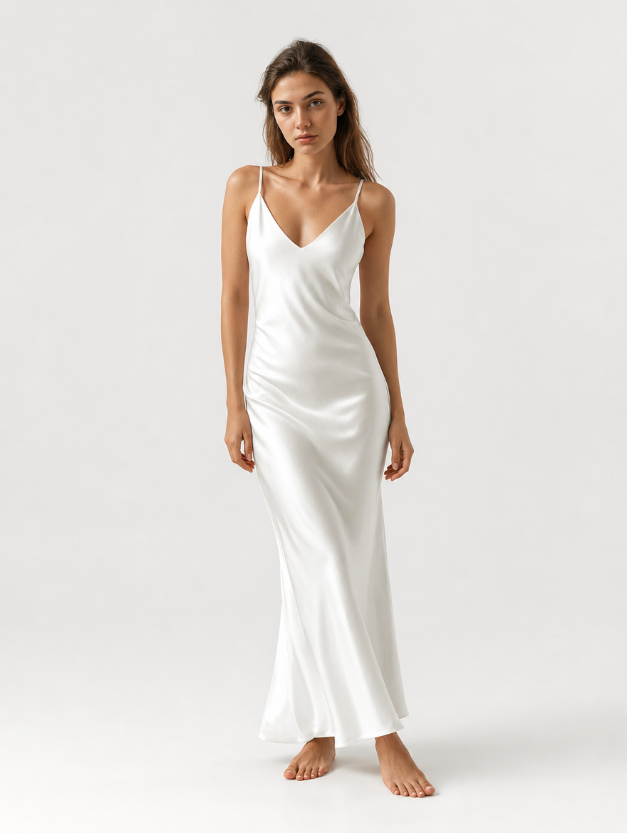 Velmira | Vestido satinado con jersey a juego