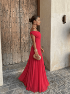 Toledo | Vestido largo de hombros caídos