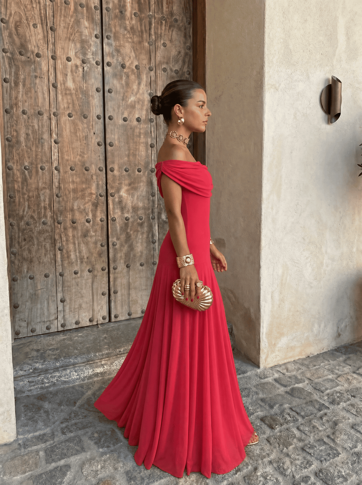 Toledo | Vestido largo de hombros caídos