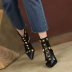 Cayetana | Botines de cuero con tacón grueso