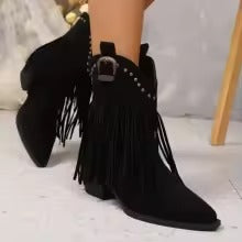 Candela | Botas chelsea con flecos