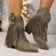 Candela | Botas chelsea con flecos