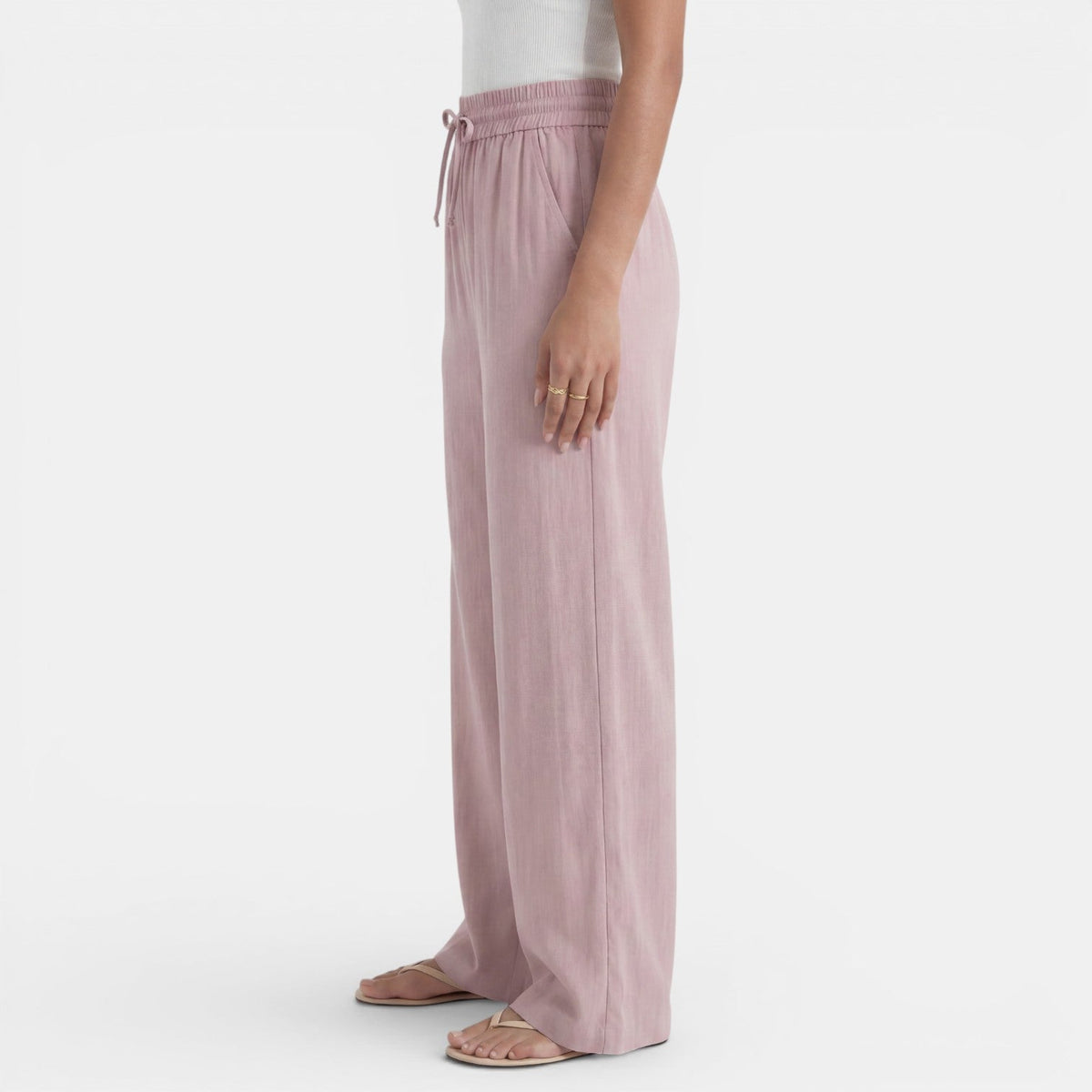 Lara | Pantalón de lino de pierna ancha