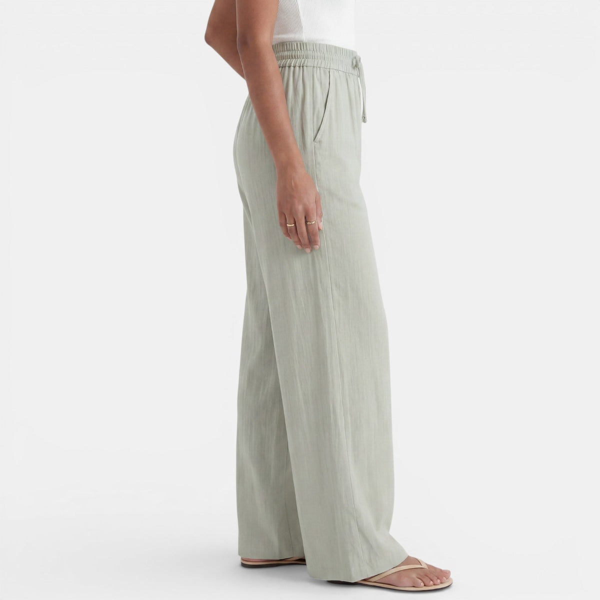 Lara | Pantalón de lino de pierna ancha