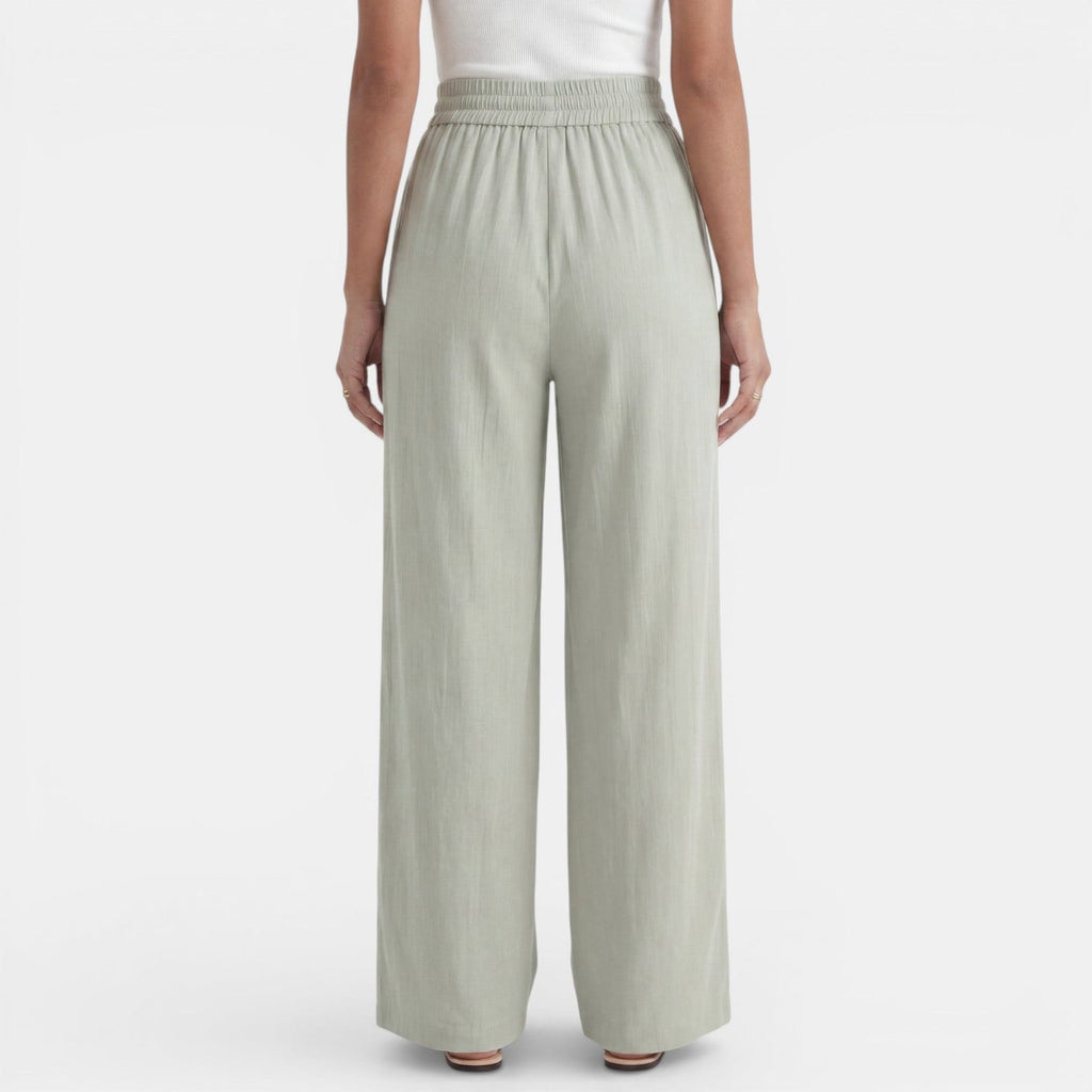 Lara | Pantalón de lino de pierna ancha