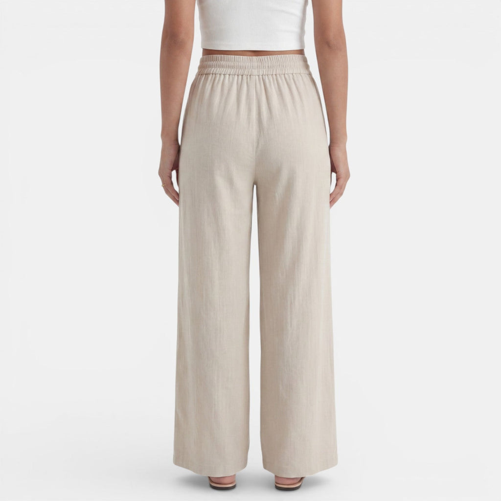 Lara | Pantalón de lino de pierna ancha