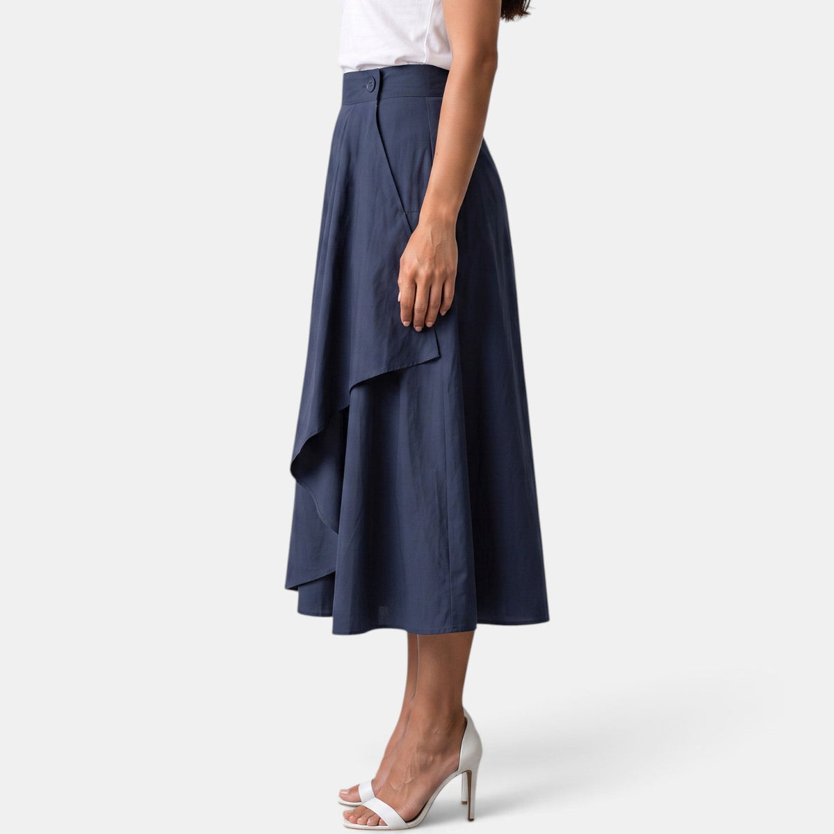 Olaya | Falda midi con botones