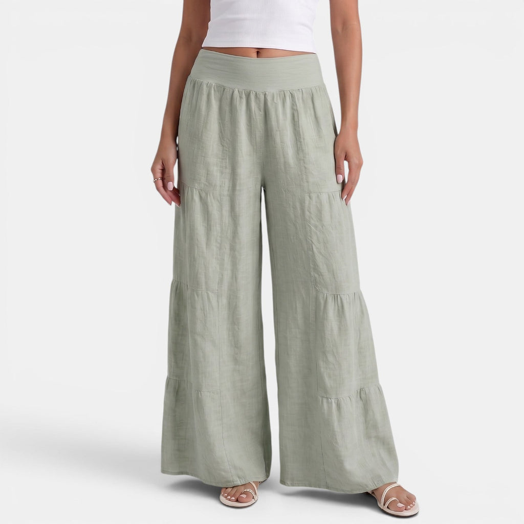 Alma | Pantalone largo di lino