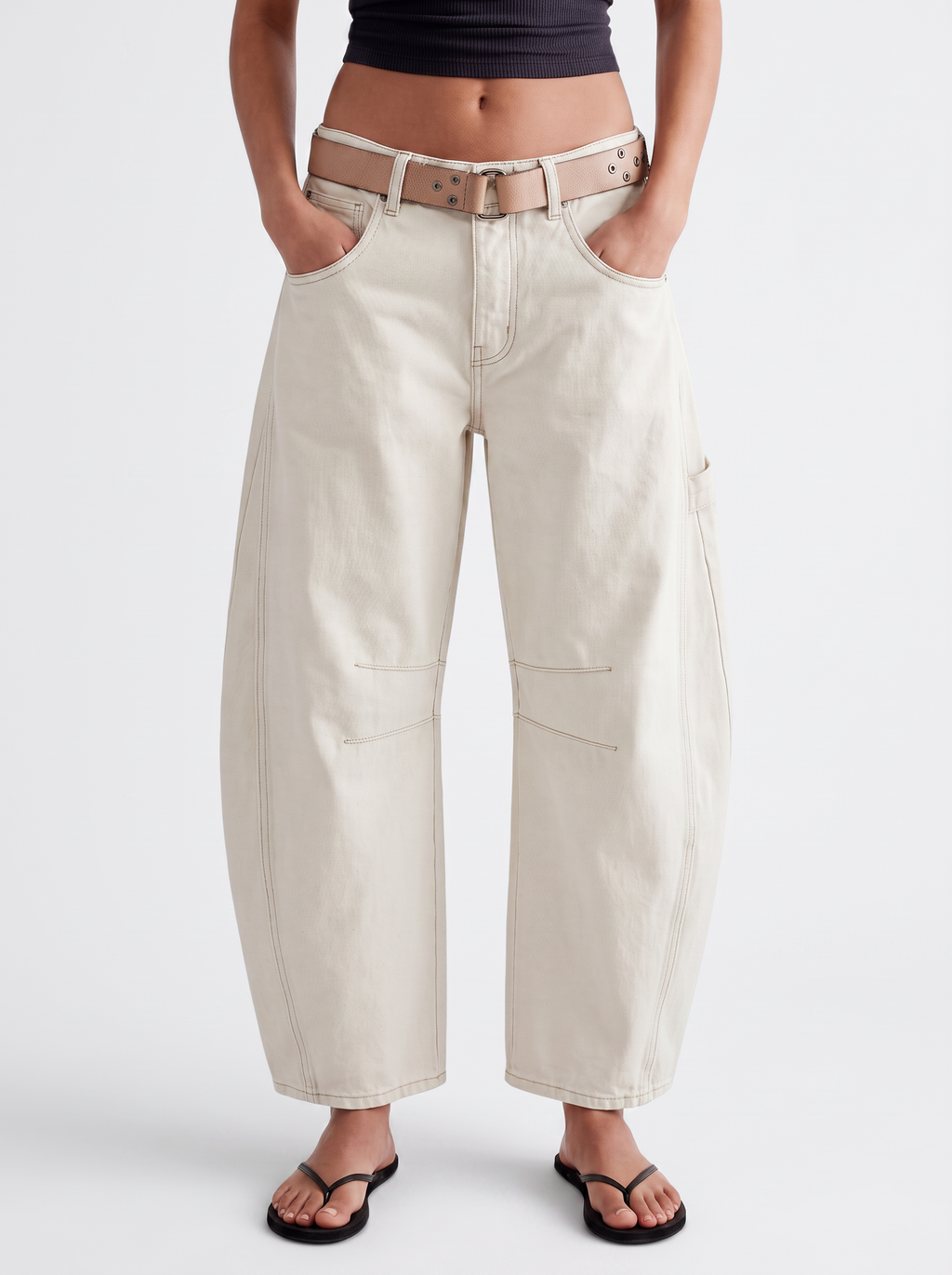 Dafne | Jeans a gamba larga elasticizzati a vita media