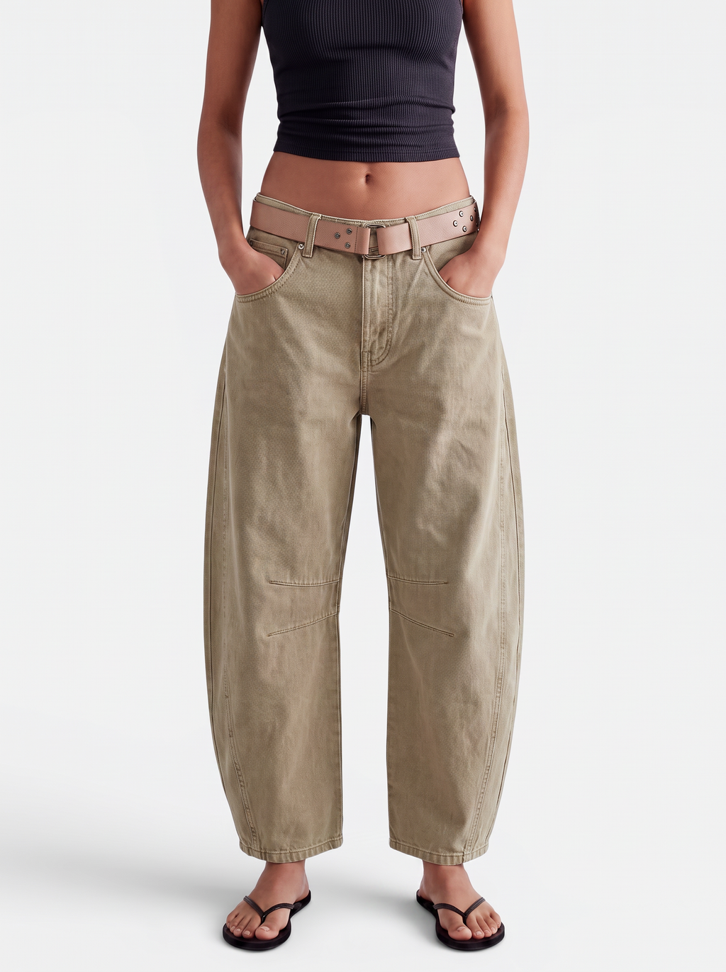 Dafne | Jeans a gamba larga elasticizzati a vita media