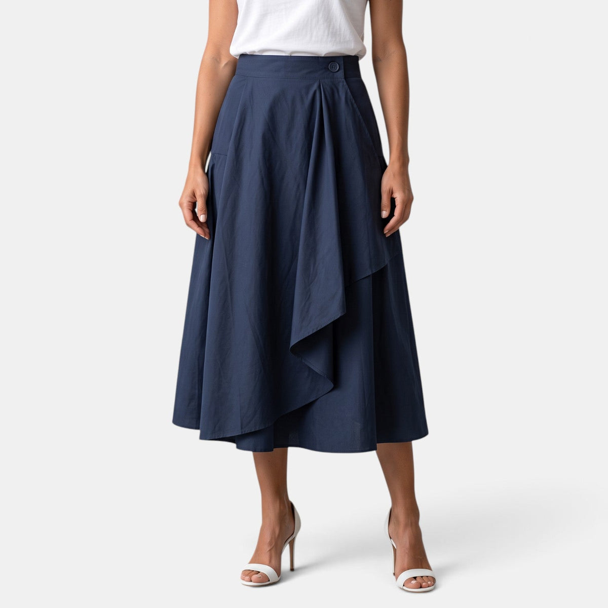 Olaya | Falda midi con botones