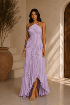 Isabella | Vestido midi con volantes en espiral