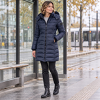 Cristina | Parka acolchada midi con capucha