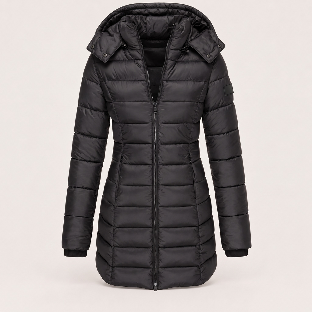 Cristina | Parka acolchada midi con capucha