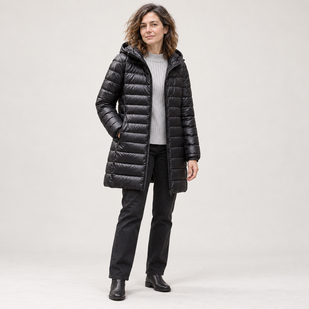Judith | Chaquetón largo de plumón con capucha