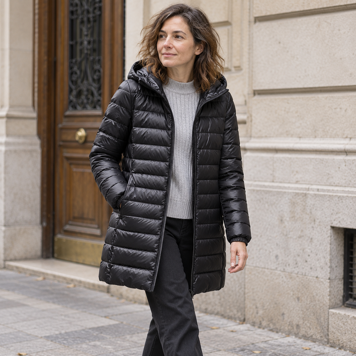Judith | Chaquetón largo de plumón con capucha
