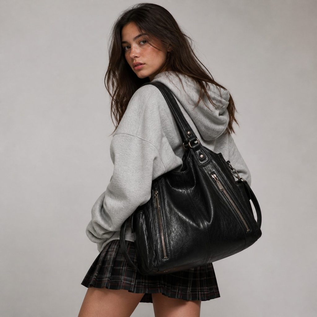 Léa | Bolso bandolera con cremalleras diagonales