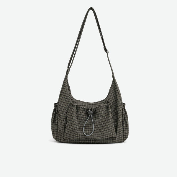 Alizée | Bolso hobo de cuadros caqui