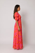 Olvera | Vestido floral con mangas abullonadas