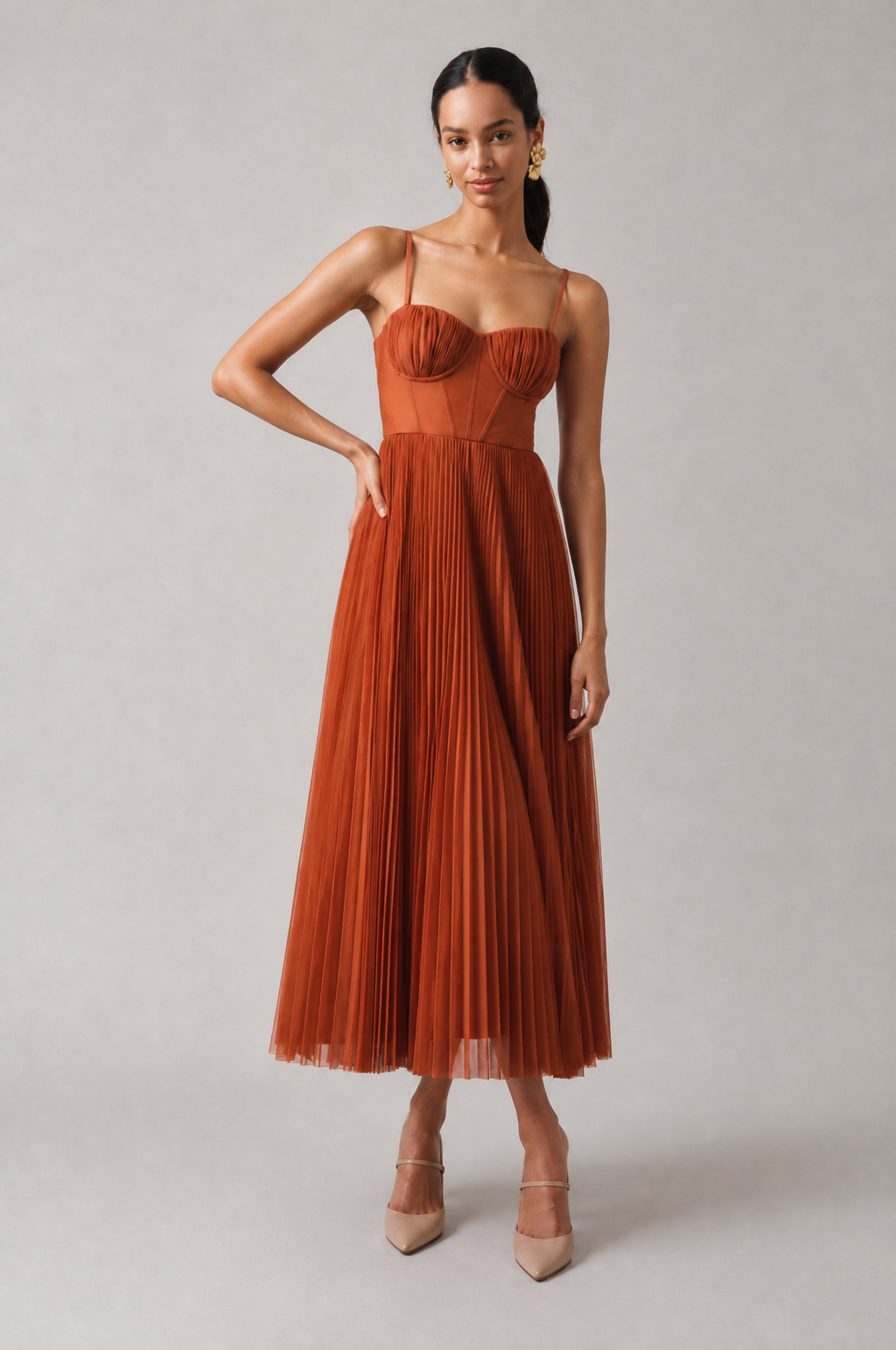 Tamara | Vestido midi con corsé