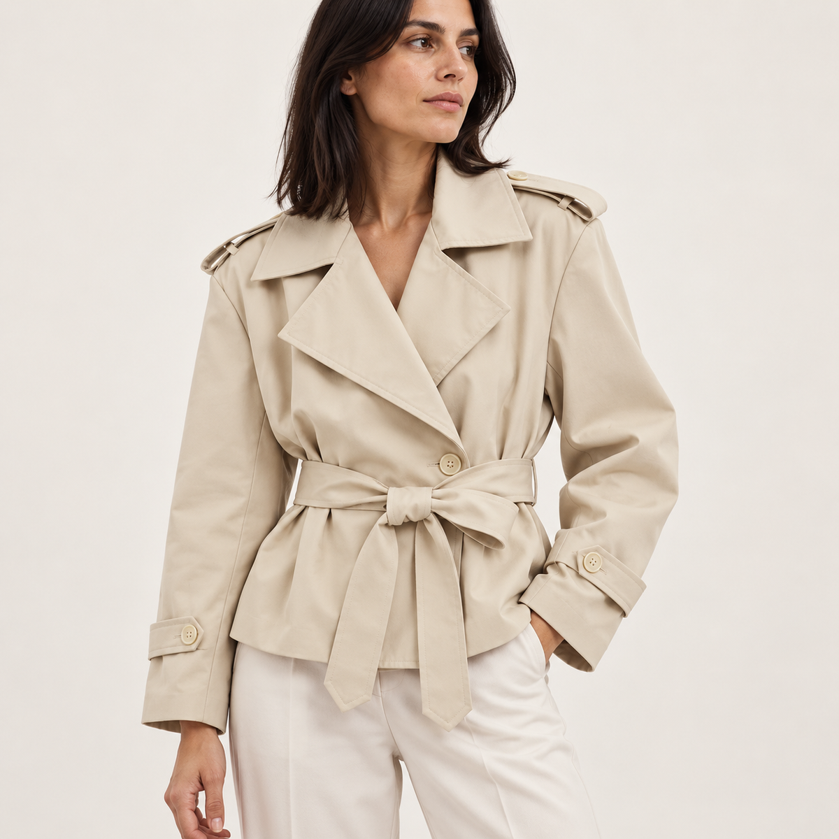 Antonia | Trench corto cruzado con cordón