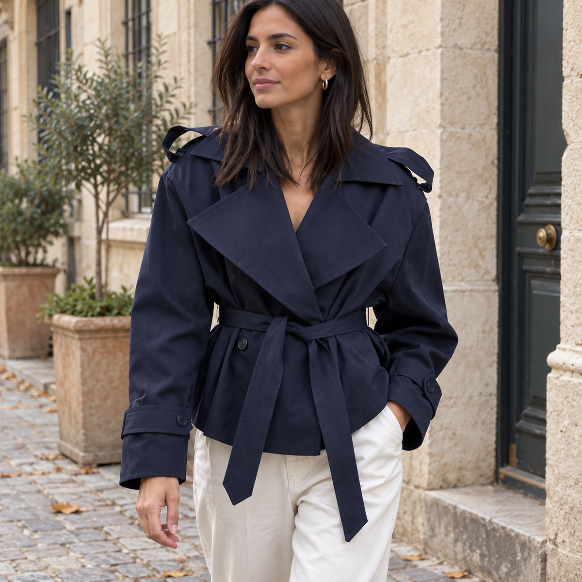 Antonia | Trench corto cruzado con cordón