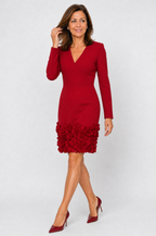 Rosalía | Vestido elegante con rosas en relieve