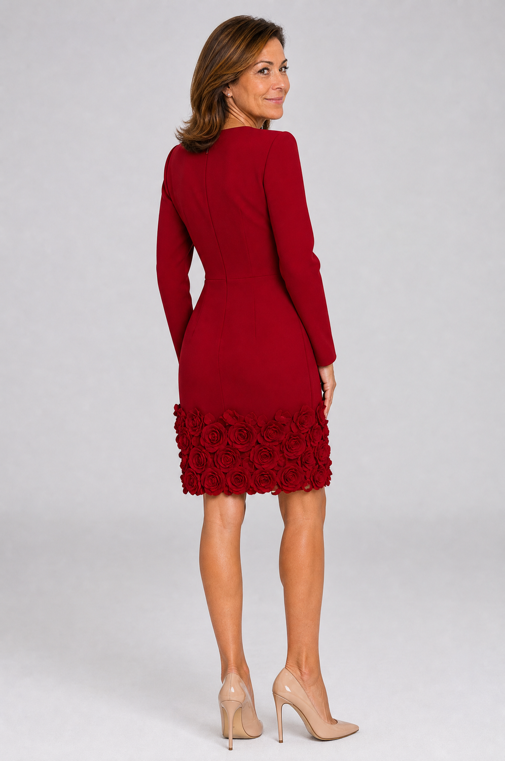 Rosalía | Vestido elegante con rosas en relieve