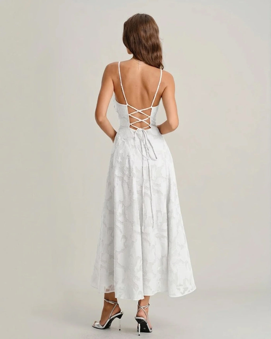 Ambra | Vestido lencero largo de jacquard