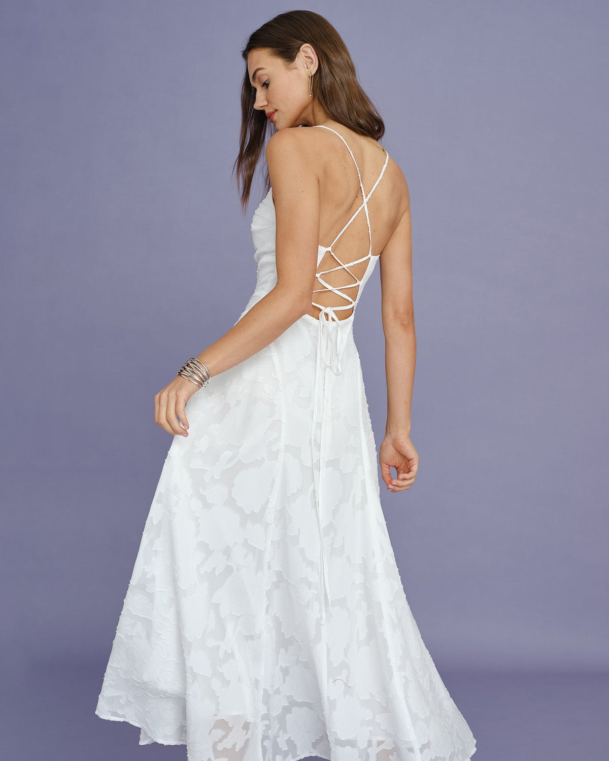 Ambra | Vestido lencero largo de jacquard