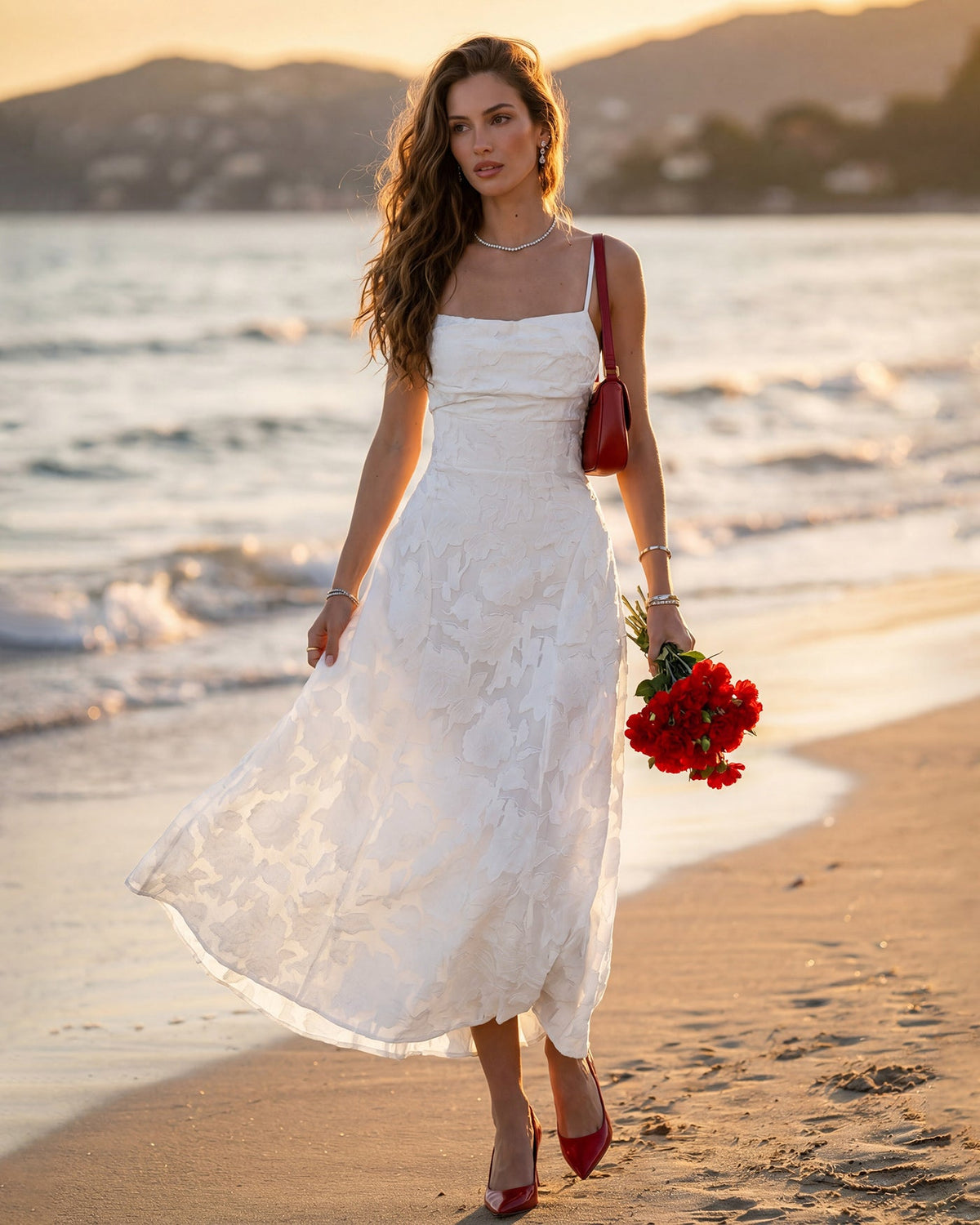 Ambra | Vestido lencero largo de jacquard
